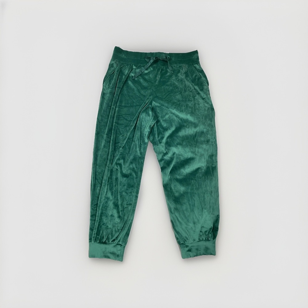 Victorias Secret Lounge Track Pants Extra Large Emerald Green Velour Velvet Y2K‎